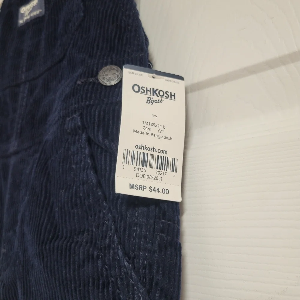 Oshkosh B'gosh NWT Corduroy Baby Overall 24 Months.